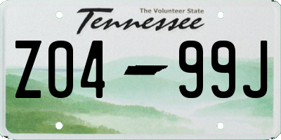 TN license plate Z0499J