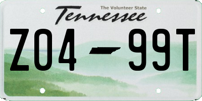TN license plate Z0499T