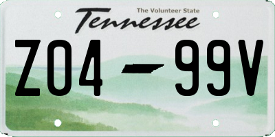 TN license plate Z0499V
