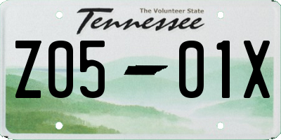 TN license plate Z0501X