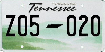 TN license plate Z0502O