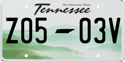 TN license plate Z0503V