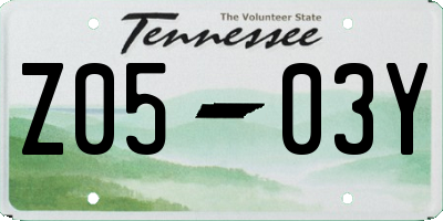 TN license plate Z0503Y