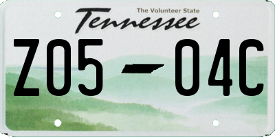 TN license plate Z0504C