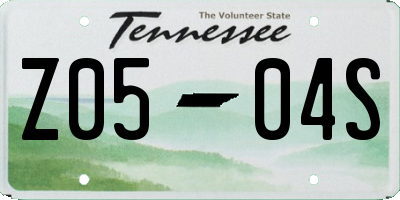 TN license plate Z0504S
