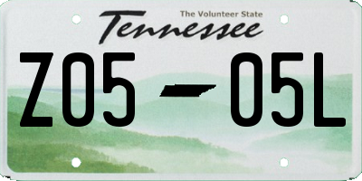TN license plate Z0505L