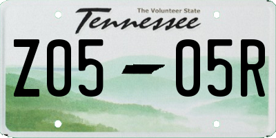 TN license plate Z0505R