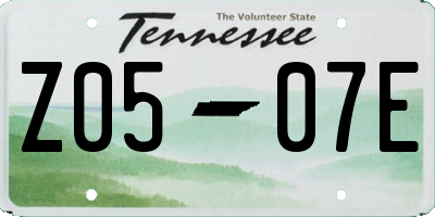 TN license plate Z0507E