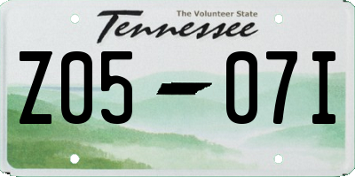 TN license plate Z0507I