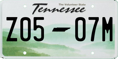 TN license plate Z0507M