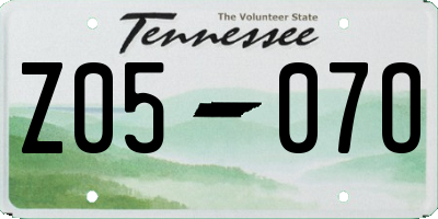 TN license plate Z0507O