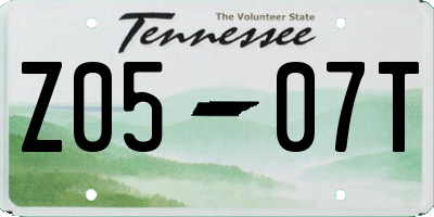 TN license plate Z0507T