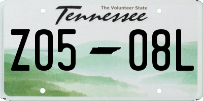 TN license plate Z0508L