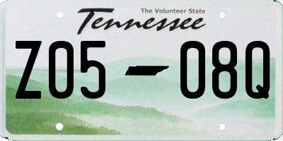 TN license plate Z0508Q