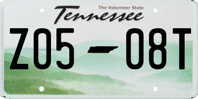 TN license plate Z0508T
