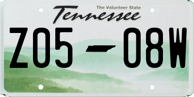 TN license plate Z0508W