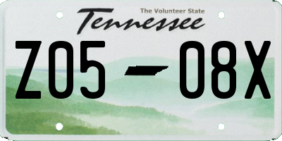 TN license plate Z0508X