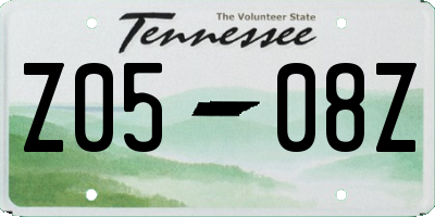 TN license plate Z0508Z