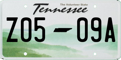 TN license plate Z0509A
