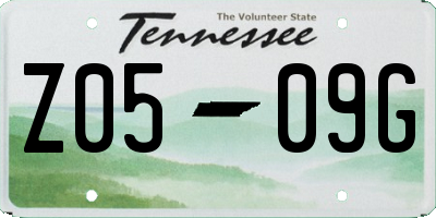 TN license plate Z0509G