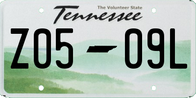 TN license plate Z0509L