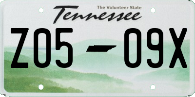 TN license plate Z0509X