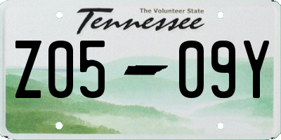 TN license plate Z0509Y