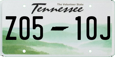 TN license plate Z0510J