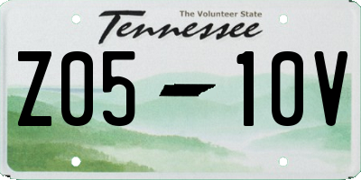 TN license plate Z0510V