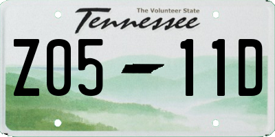 TN license plate Z0511D