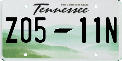 TN license plate Z0511N