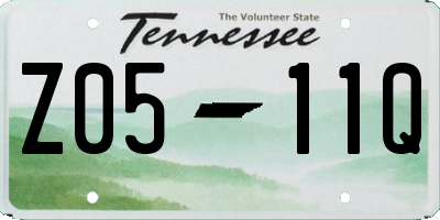 TN license plate Z0511Q