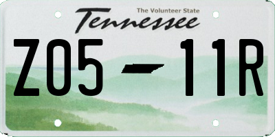 TN license plate Z0511R