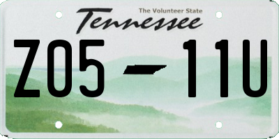 TN license plate Z0511U
