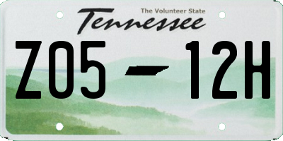 TN license plate Z0512H