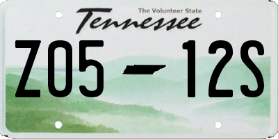 TN license plate Z0512S