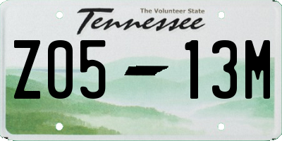 TN license plate Z0513M