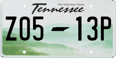 TN license plate Z0513P
