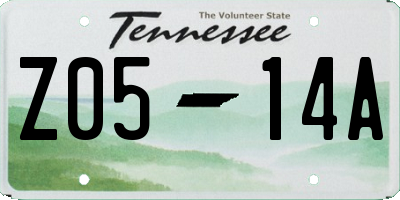 TN license plate Z0514A
