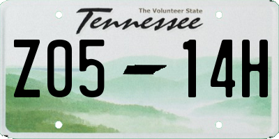 TN license plate Z0514H