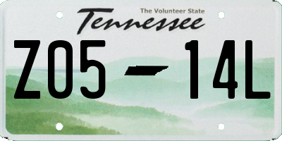 TN license plate Z0514L