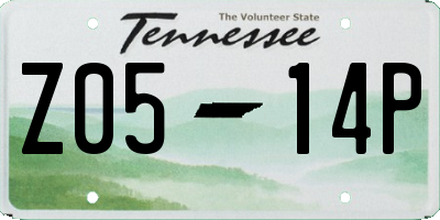 TN license plate Z0514P