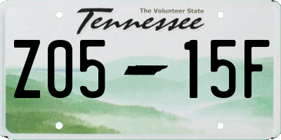 TN license plate Z0515F