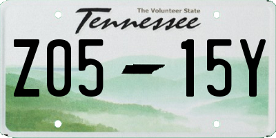 TN license plate Z0515Y