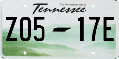 TN license plate Z0517E