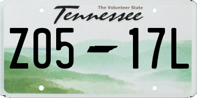 TN license plate Z0517L