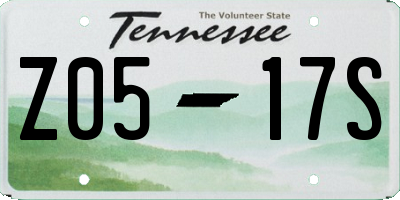 TN license plate Z0517S
