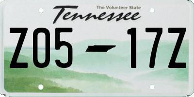TN license plate Z0517Z
