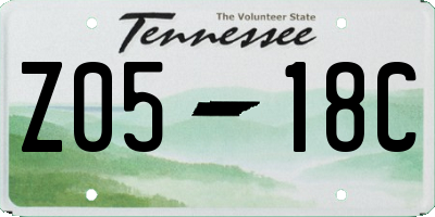 TN license plate Z0518C