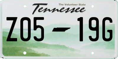 TN license plate Z0519G
